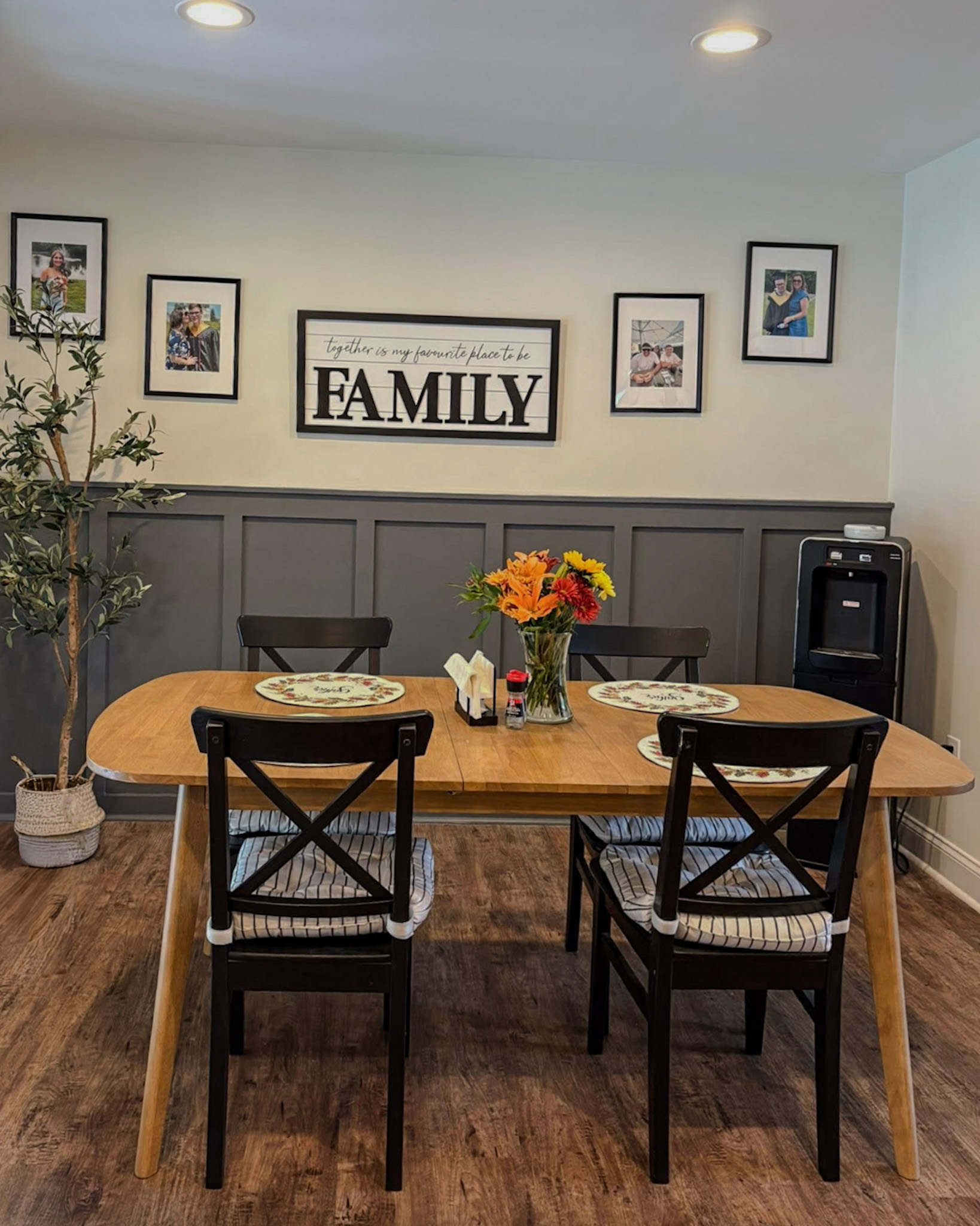 Dining room accent wall with custom trim and paint by Gusler Home Solutions in Delaware County, PA